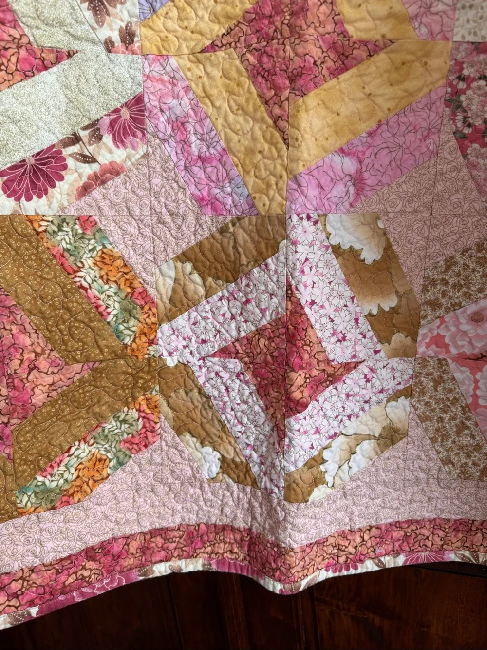 Handmade Floral Patchwork Quilt